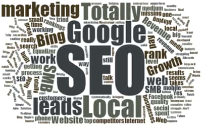 Word scramble featuring key words specific to the company such as Google, Marketing, SEO, and Bing